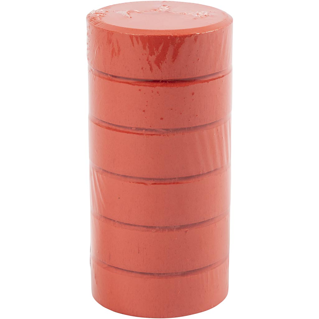 Akvarellid, H: 19 mm, diameeter. 57 mm, punane, 6 tk/ 1 pakk - Image 2