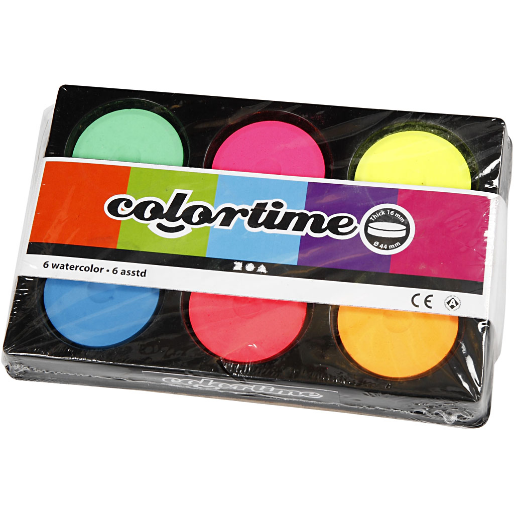 Akvarellid, H: 16 mm, diameeter. 44 mm, neoonvärvid, 1 pakk - Image 2