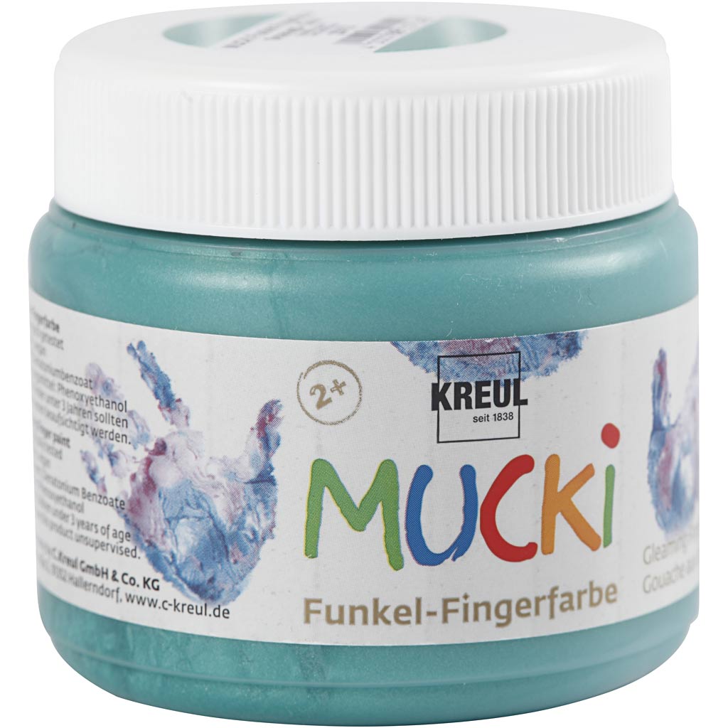 Mucki sõrmevärv, metallikroheline, 150 ml/ 1 tuubi