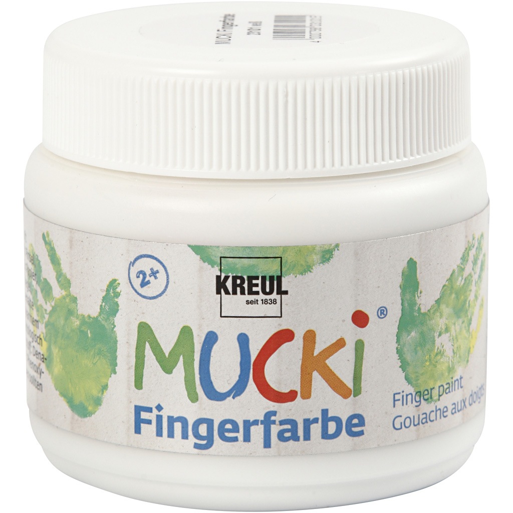 Mucki sõrmevärv, valge, 150 ml/ 1 tuubi