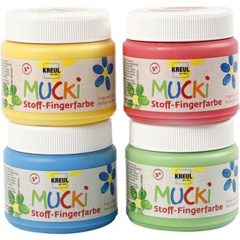 Muck sõrmevärv, sinine, roheline, punane, kollane, 4x150 ml/ 1 pakk