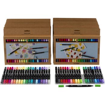 Tekstiilmarkerid, joon 2,3+3,6 mm, standardvärvid, lisavärvid, 24x20 tk/ 1 pakend