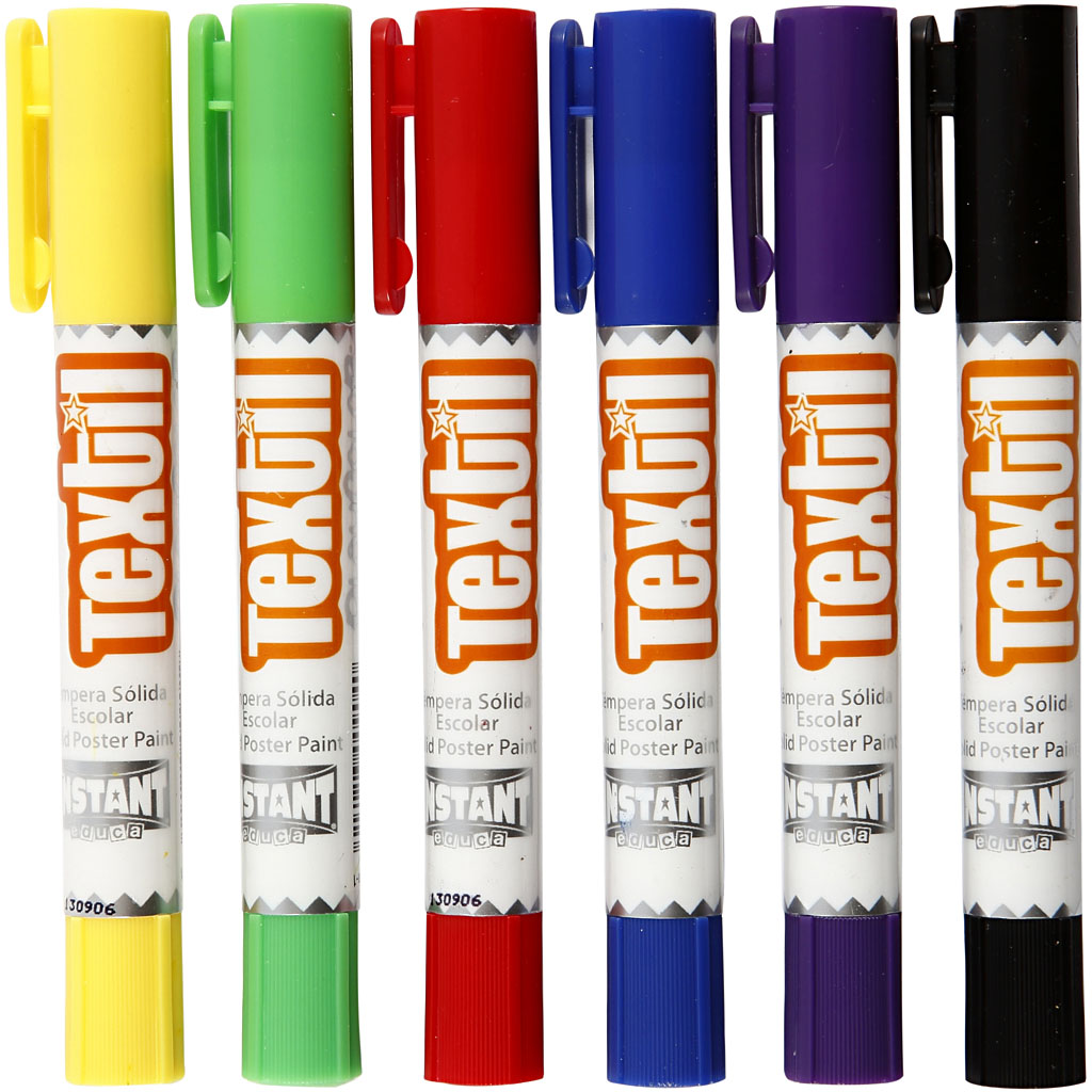 Playcolor tekstiilmarker, L: 14 cm, erinevad värvid, 5 g, 6 tk/ 1 pakk - Image 8