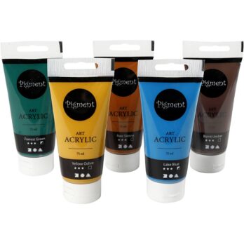 Art Acrylic, naturaalsed värvid, poolläikiv, värvide valik, 5x75 ml/ 1 pakk