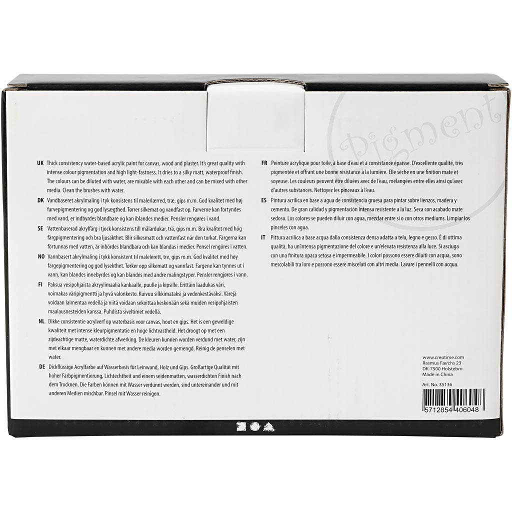 Art Acrylic, naturaalsed värvid, poolläikiv, värvide valik, 5x75 ml/ 1 pakk - Image 3