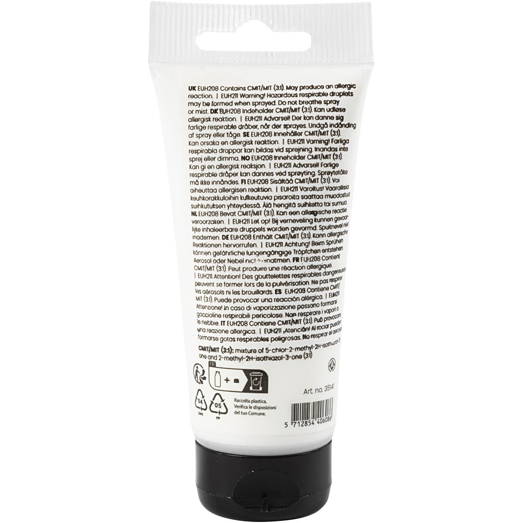 Art Acrylic, poolläikiv, läbipaistmatu, valge, 75 ml/ 1 pudel - Image 2