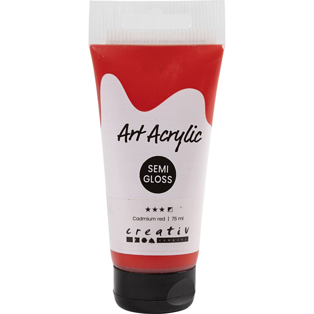 Art Acrylic, pool-läikiv, pool-läbipaistev, kaadmiumpunane, 75 ml/ 1 pudel