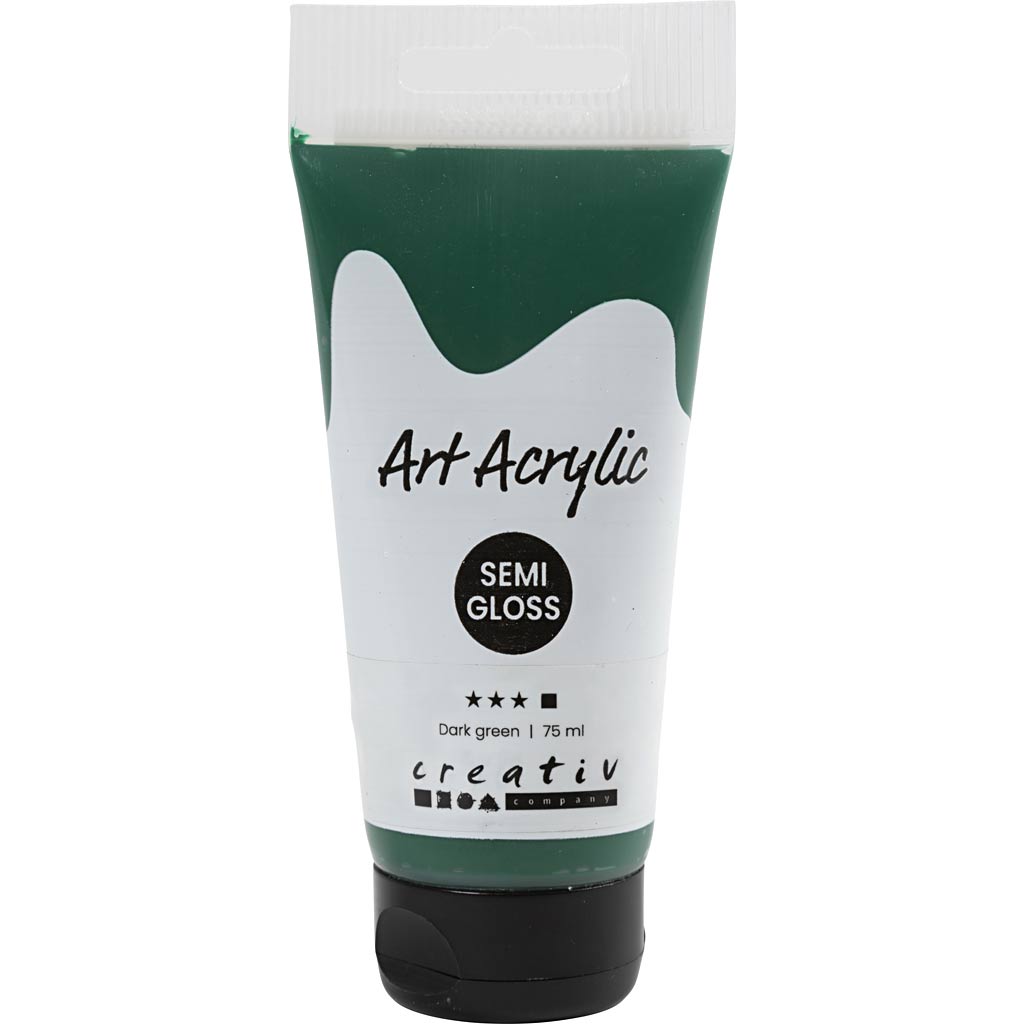 Art Acrylic, poolläikiv, läbipaistmatu, tumeroheline, 75 ml/ 1 pudel