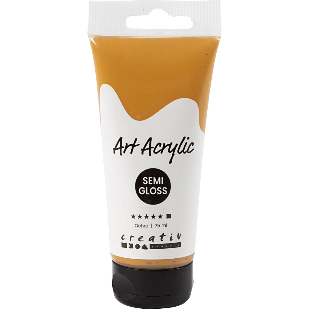 Art Acrylic, poolläikiv, läbipaistmatu, ooker, 75 ml/ 1 pudel