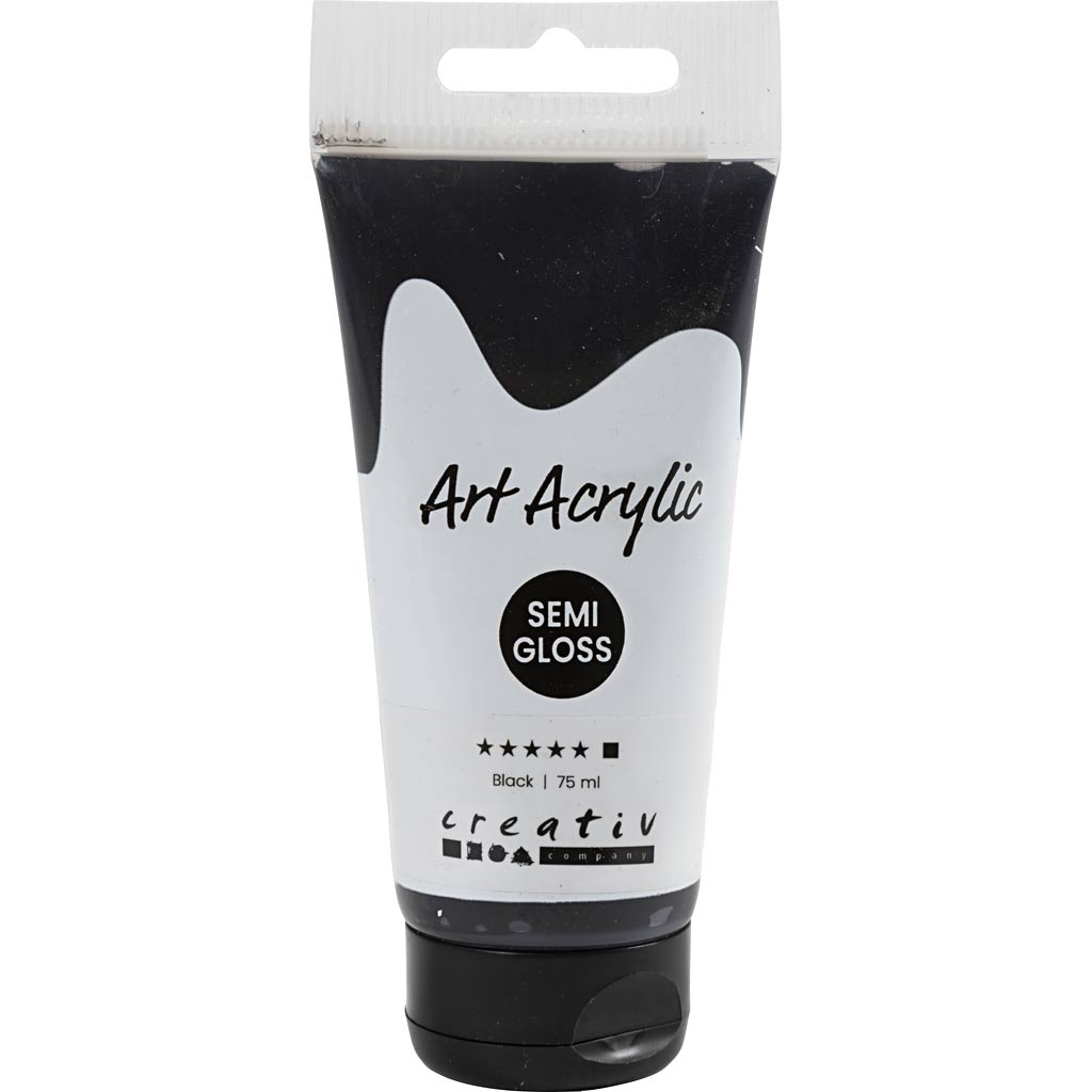 Art Acrylic, poolläikiv, läbipaistmatu, must, 75 ml/ 1 pudel