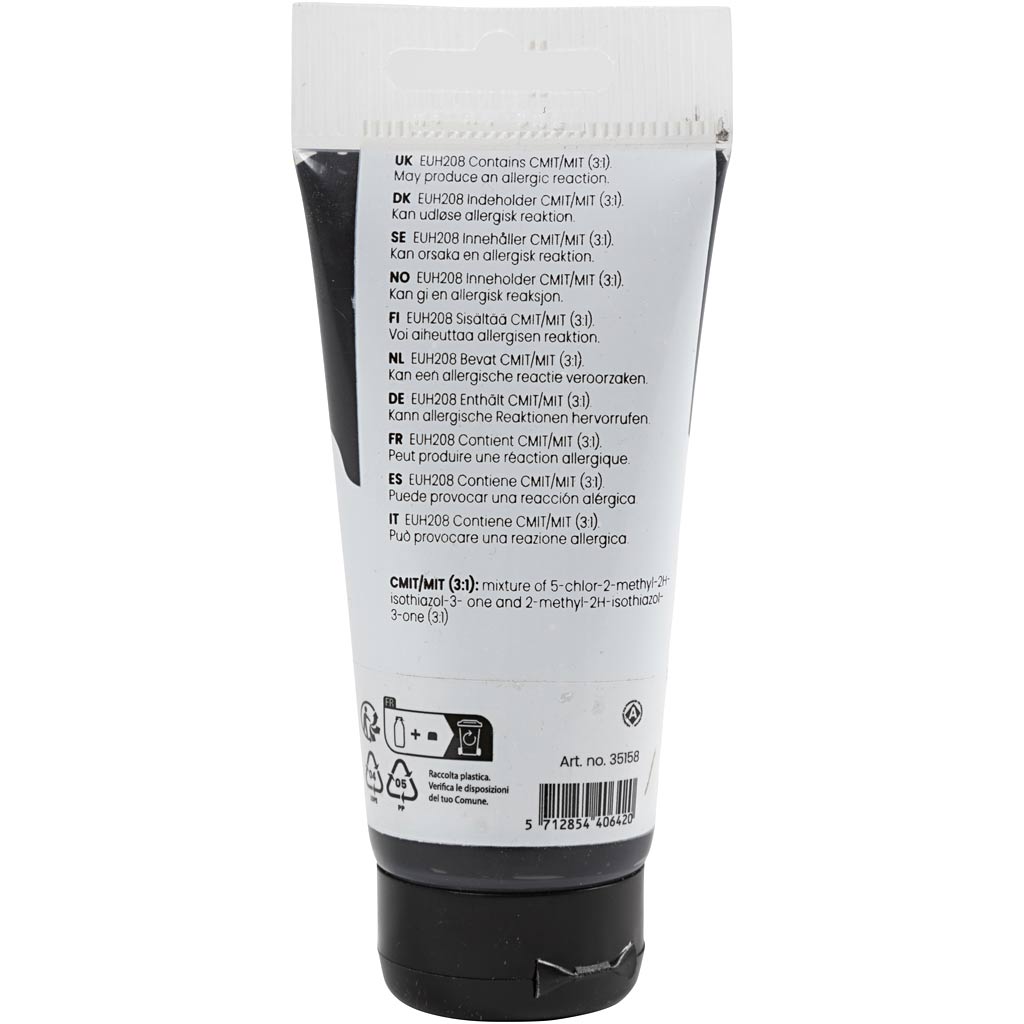 Art Acrylic, poolläikiv, läbipaistmatu, must, 75 ml/ 1 pudel - Image 2