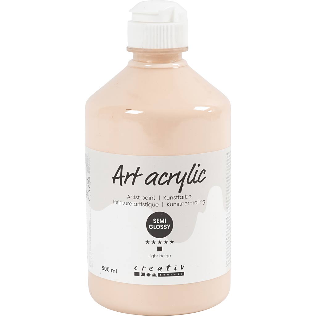Art Acrylic, poolläikiv, läbipaistmatu, helebeež, 500 ml/ 1 pudel