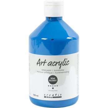Art Acrylic, poolläikiv, läbipaistev, primaarselt sinine, 500 ml/ 1 pudel