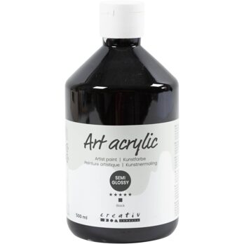 Art Acrylic, poolläikiv, läbipaistmatu, must, 500 ml/ 1 pudel