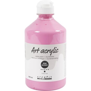 Art Acrylic, poolläikiv, läbipaistmatu, tolmust roosa, 500 ml/ 1 pudel