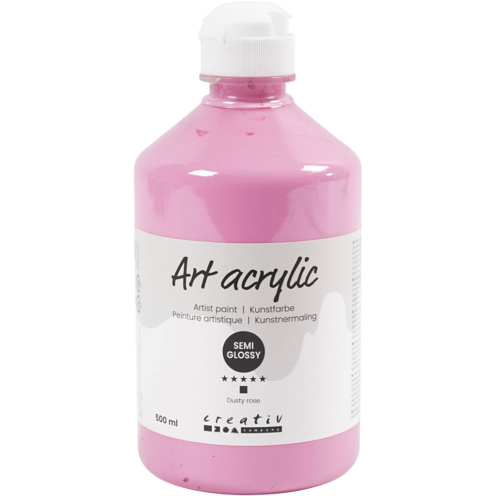 Art Acrylic, poolläikiv, läbipaistmatu, tolmust roosa, 500 ml/ 1 pudel