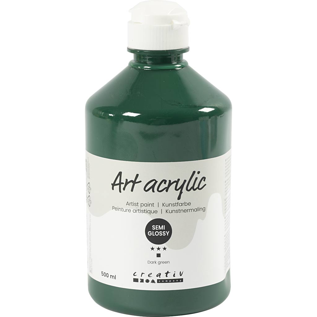 Art Acrylic, poolläikiv, poolläbipaistev, tumeroheline, 500 ml/ 1 pudel