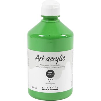 Art Acrylic, pool-läikiv, läbipaistmatu, keskmiselt roheline, 500 ml/ 1 pudel