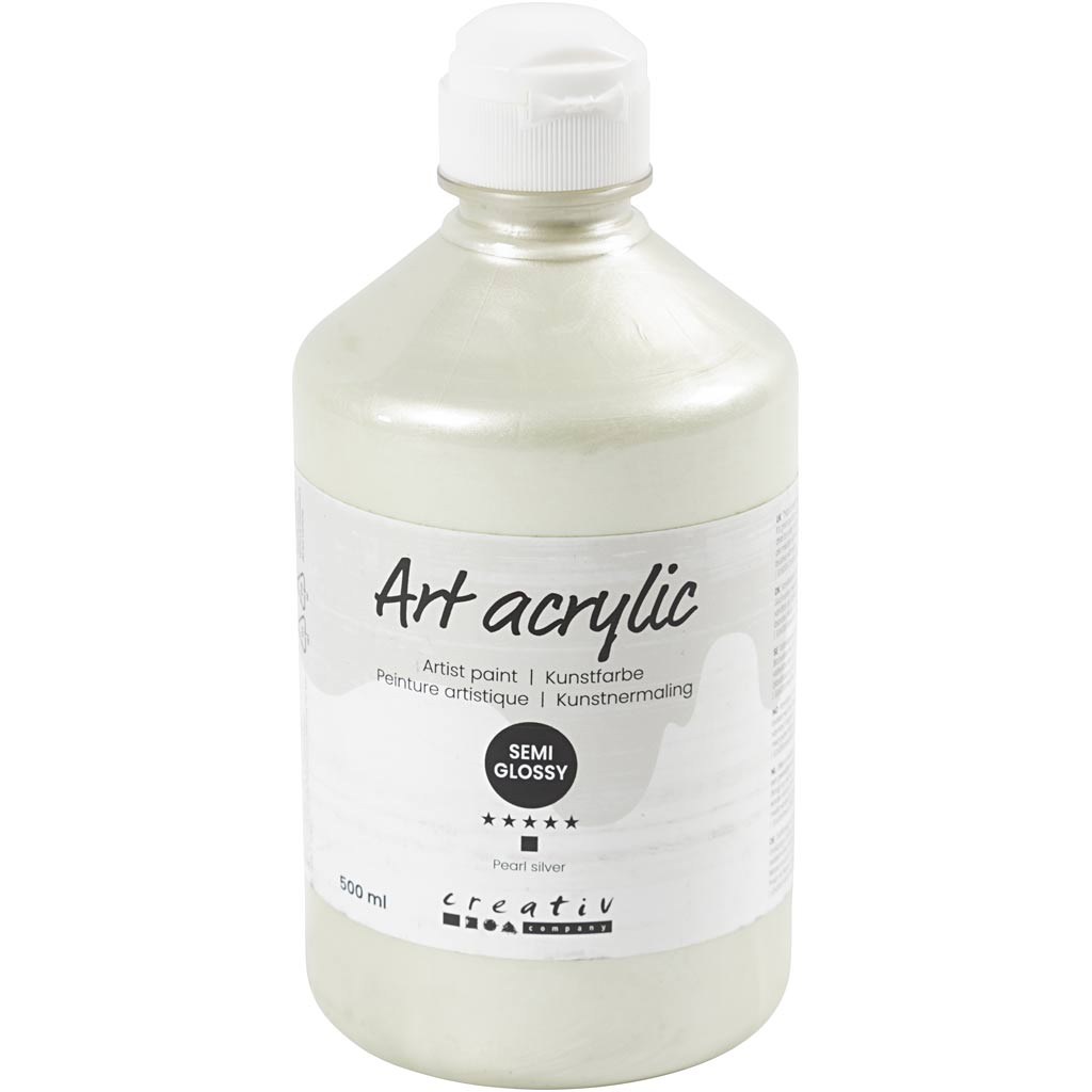 Art Acrylic, poolläikiv, läbipaistmatu, pärlmutterhõbe, 500 ml/ 1 pudel