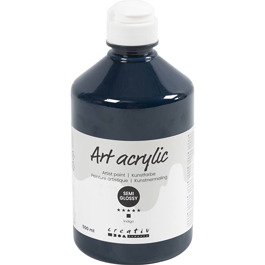 Art Acrylic, poolläikiv, läbipaistmatu, indigo, 500 ml/ 1 pudel