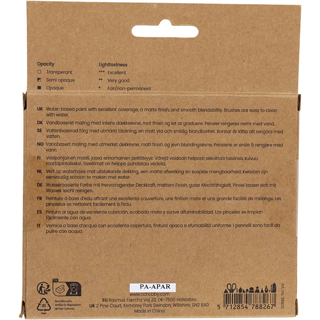 Guaššvärv, standardvärvid, 6x20 ml/ 1 pakk - Image 3