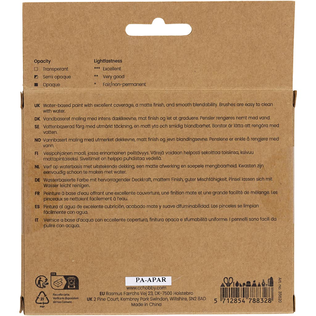 Guaššvärvid, loodusvärvid, 6x20 ml/ 1 pakk - Image 3