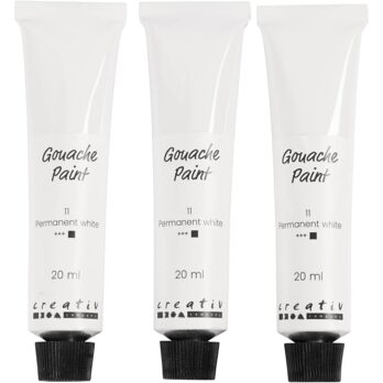 Guaššvärv, valge, 3x20 ml/ 1 pakk