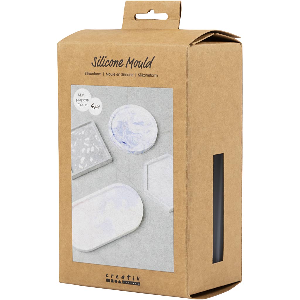 Silikoonvorm, ruudukujuline, ring, kuusnurk ja ovaalne, H: 1-1,5 cm, diameeter. 9-11,2 cm, 4 tk/ 1 pakk - Image 3