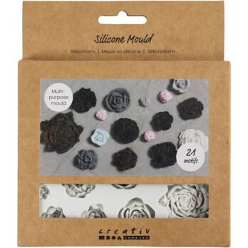 Silikoonvorm, roosid, H: 0,5-1 cm, L: 0,8-4 cm, 1 tk.
