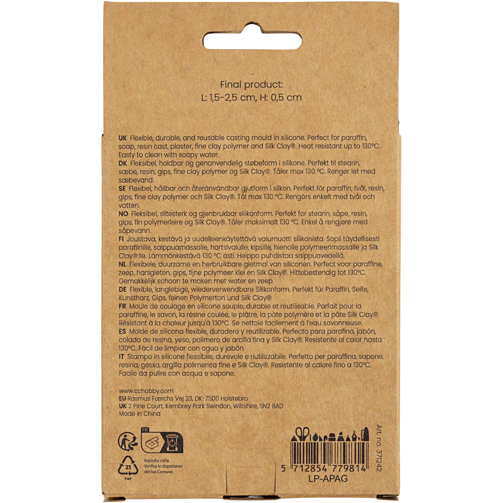 Silikoonist vorm, lill, H: 0,5 cm, L: 1,5-2,5 cm, 1 tk. - Image 2