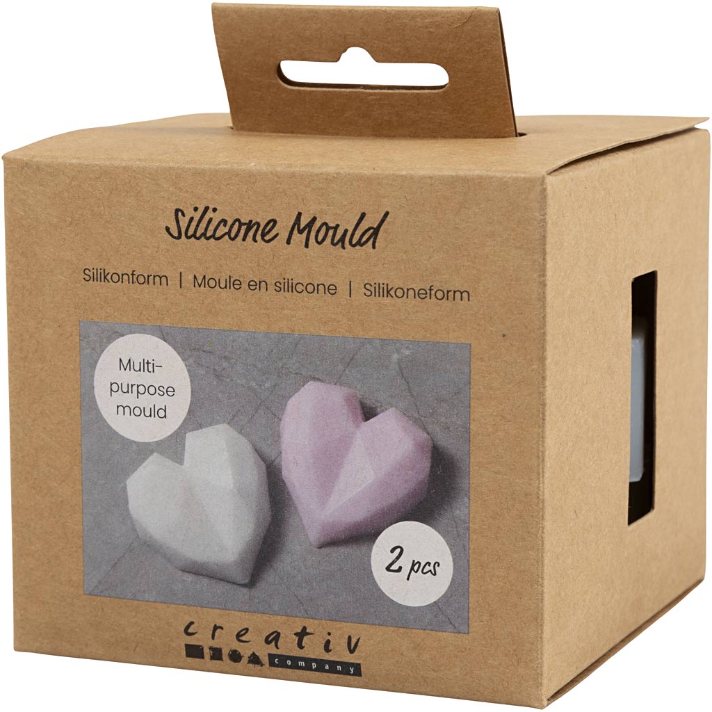 Silikoonist vorm, tahutud süda, K: 2 cm, L: 6 cm, L: 5,8 cm, 2 tk/ 1 pakk - Image 3
