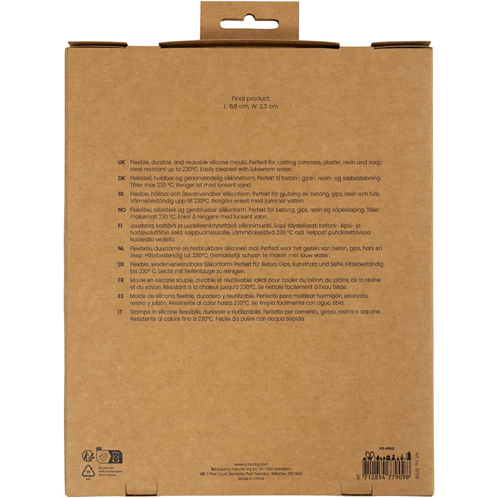 Silikoonvorm, ümmargune lillekujundusega , L: 6,8 cm, W: 2,3 cm, 4 tk/ 1 pakk - Image 2