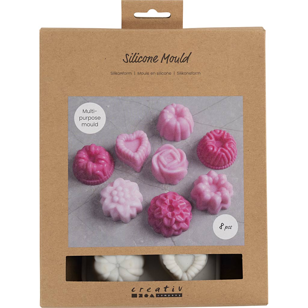 Silikoonvorm, väikesed koogid, K: 2,5 cm, L: 4 cm, L: 4,5 cm, 25 ml, 1 tk.