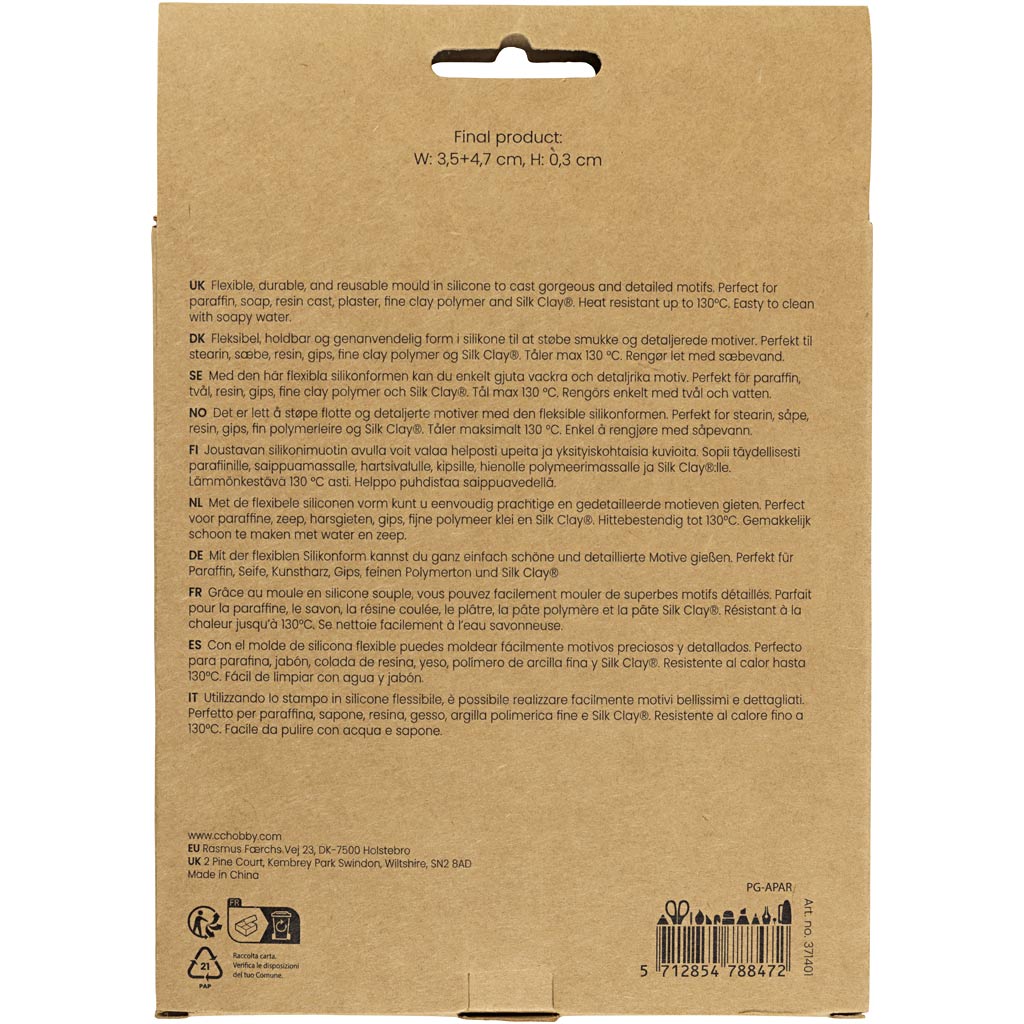 Silikoonist vorm, lumehelbed ja jõulupuud, K: 0,3 cm, L: 3,5+4,7 cm, riputusauguga, matt läbipaistev, 2 tk/ 1 tk. - Image 2