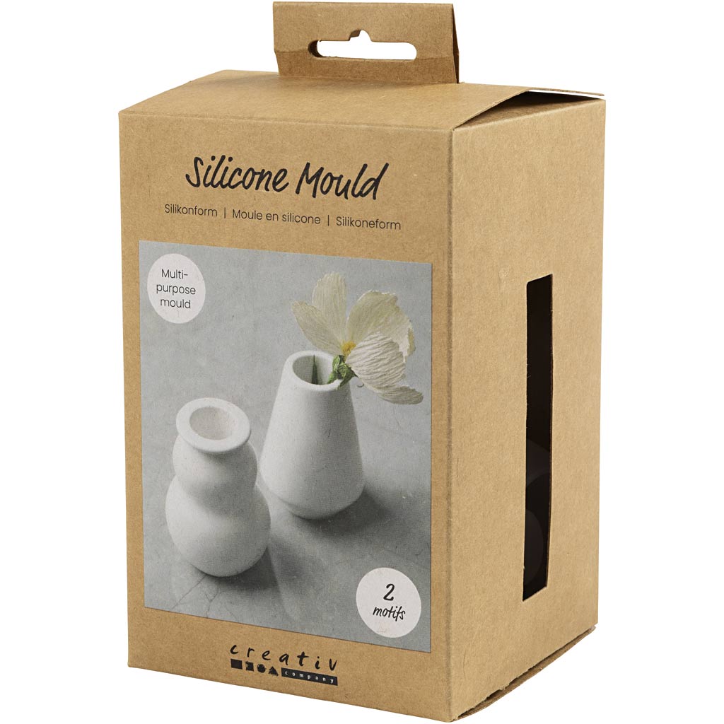 Silikoonist vorm, vaas ja küünlajalg, H: 7,5 cm, diameeter. 5,5 cm, matt läbipaistev, 2 tk/ 1 pakk - Image 3