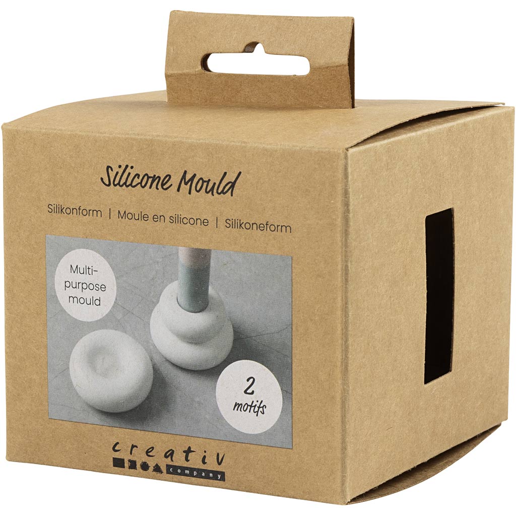 Silikoonist vorm, Donuti kujuga küünlaalused, H: 2+3,8 cm, diameeter. 6+6,2 cm, matt läbipaistev, 1 tk/ 1 pakk - Image 3