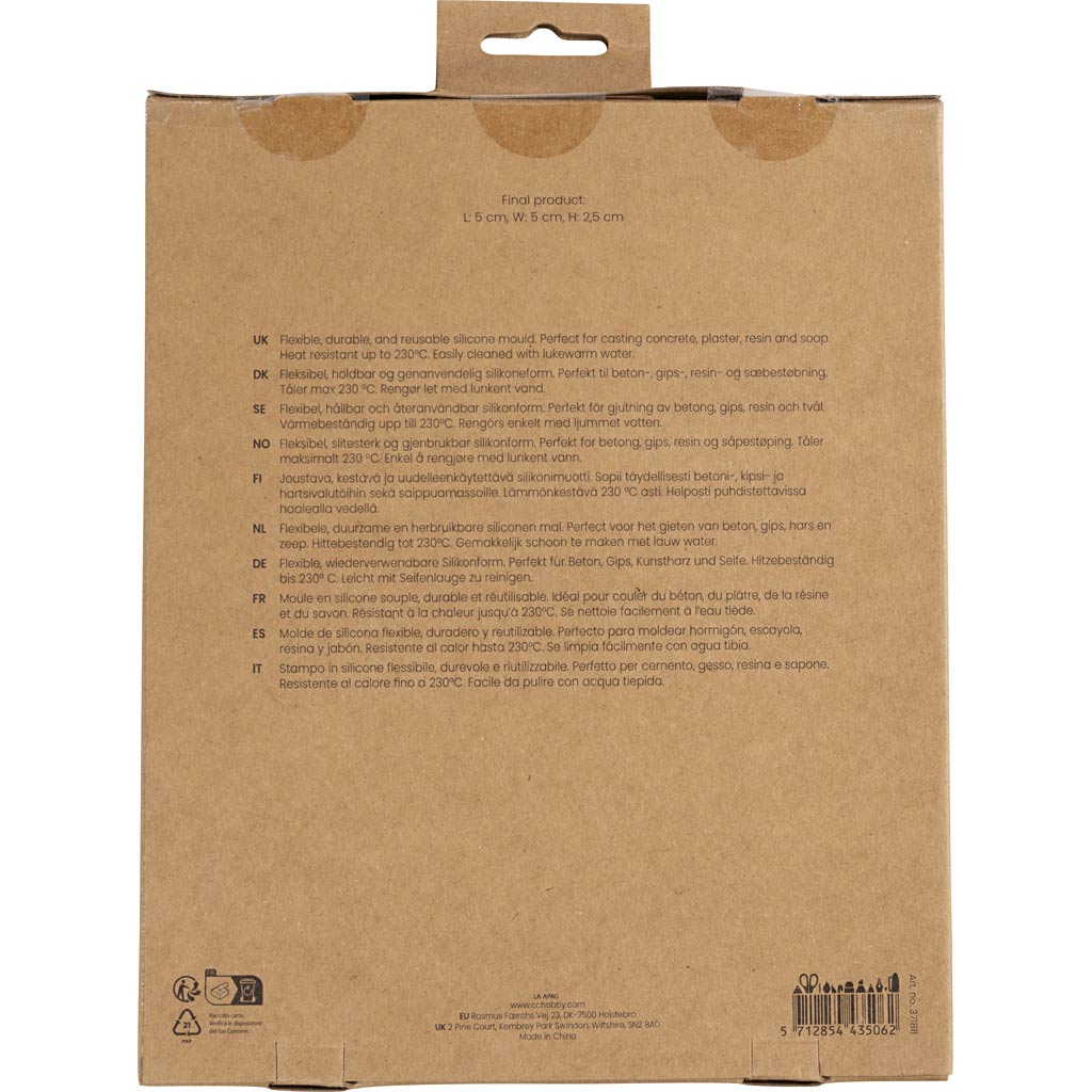 Silikoonvorm, kõrgus: 2,5 cm, pikkus: 5 cm, laius: 5 cm, 60 ml, 1 tk. - Image 2