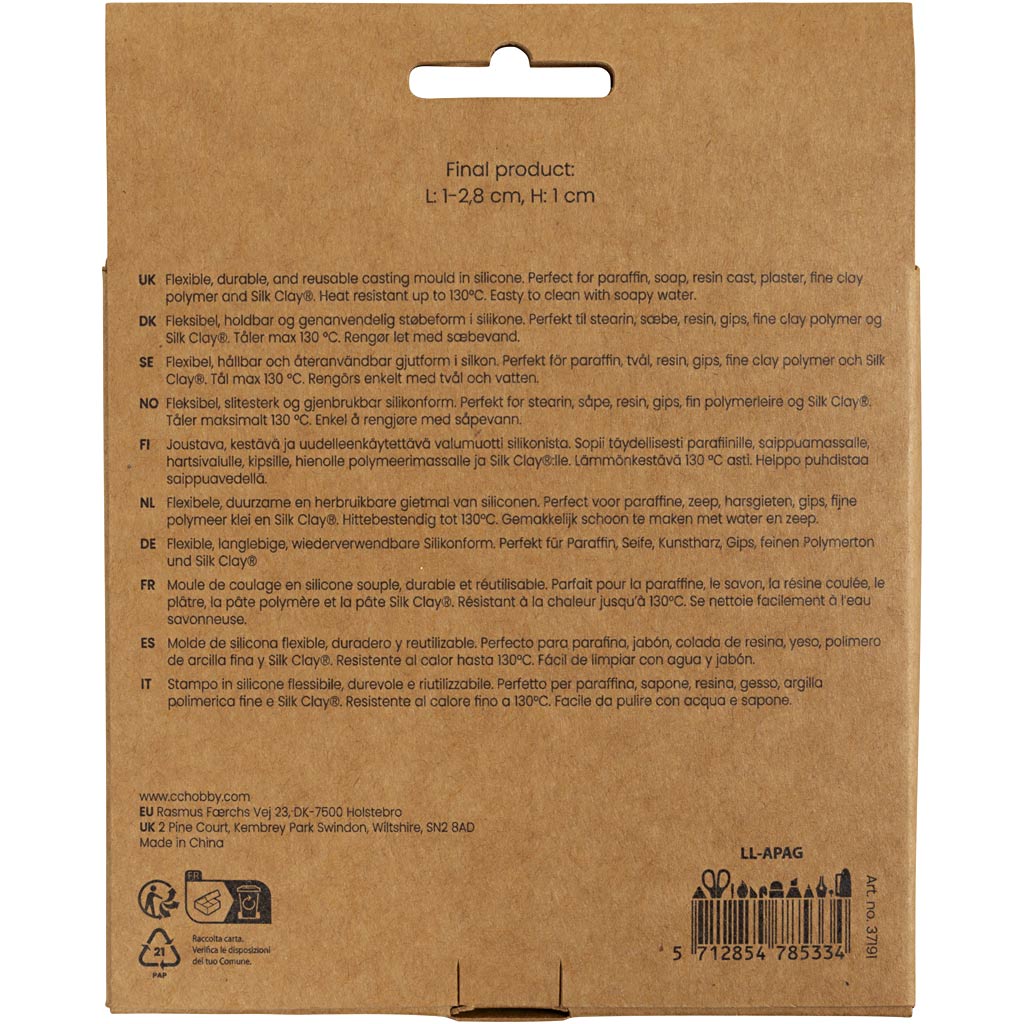 Silikoonist vorm, karpide ja karbid, H: 1 cm, L: 1-2,8 cm, 1 tk. - Image 2