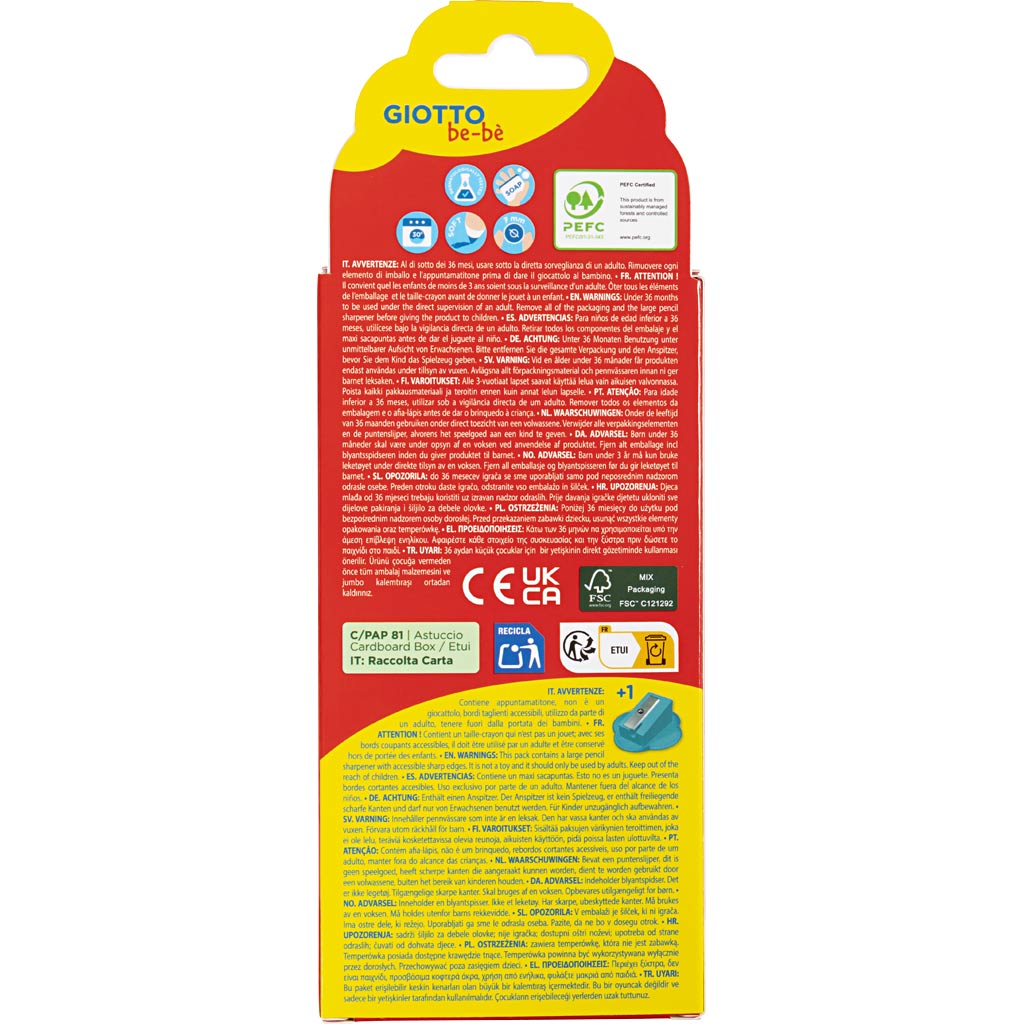 Värvipliiatsid, L: 10,5 cm, paksus 13 mm, pliiats 6 mm, värvide valik, 6 tk/ 1 pakk - Image 3