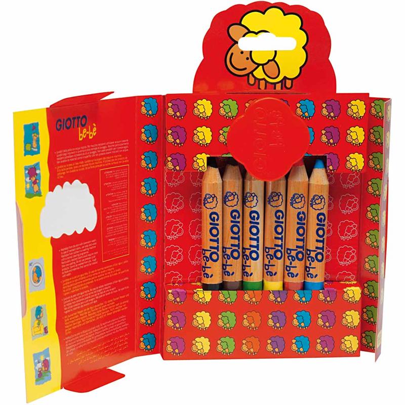 Värvipliiatsid, L: 10,5 cm, paksus 13 mm, pliiats 6 mm, värvide valik, 6 tk/ 1 pakk - Image 7