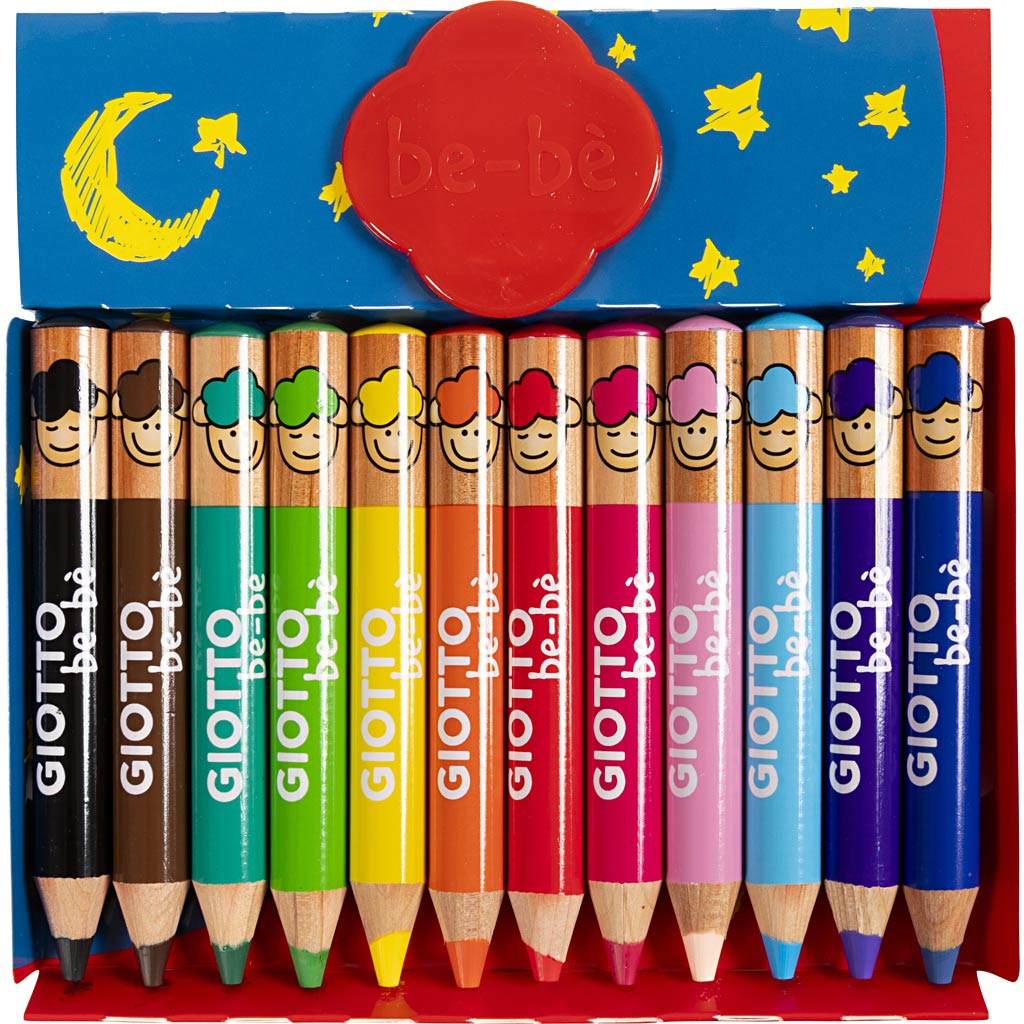 Värvipliiatsid, L: 10,5 cm, paksus 13 mm, pliiats 6 mm, värvide valik, 12 tk/ 1 pakk - Image 4