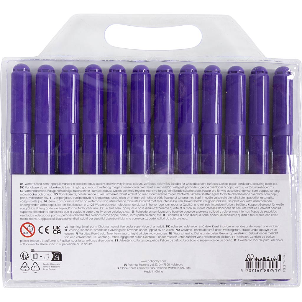 Colortime markerid, joon 5 mm, lilla, 12 tk/ 1 pakk - Image 3