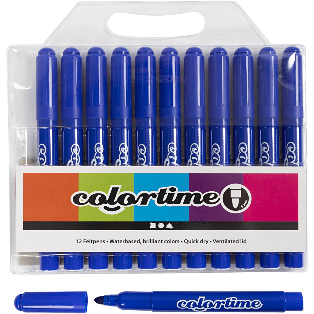 Colortime markerid, joon 5 mm, sinine, 12 tk/ 1 pakk