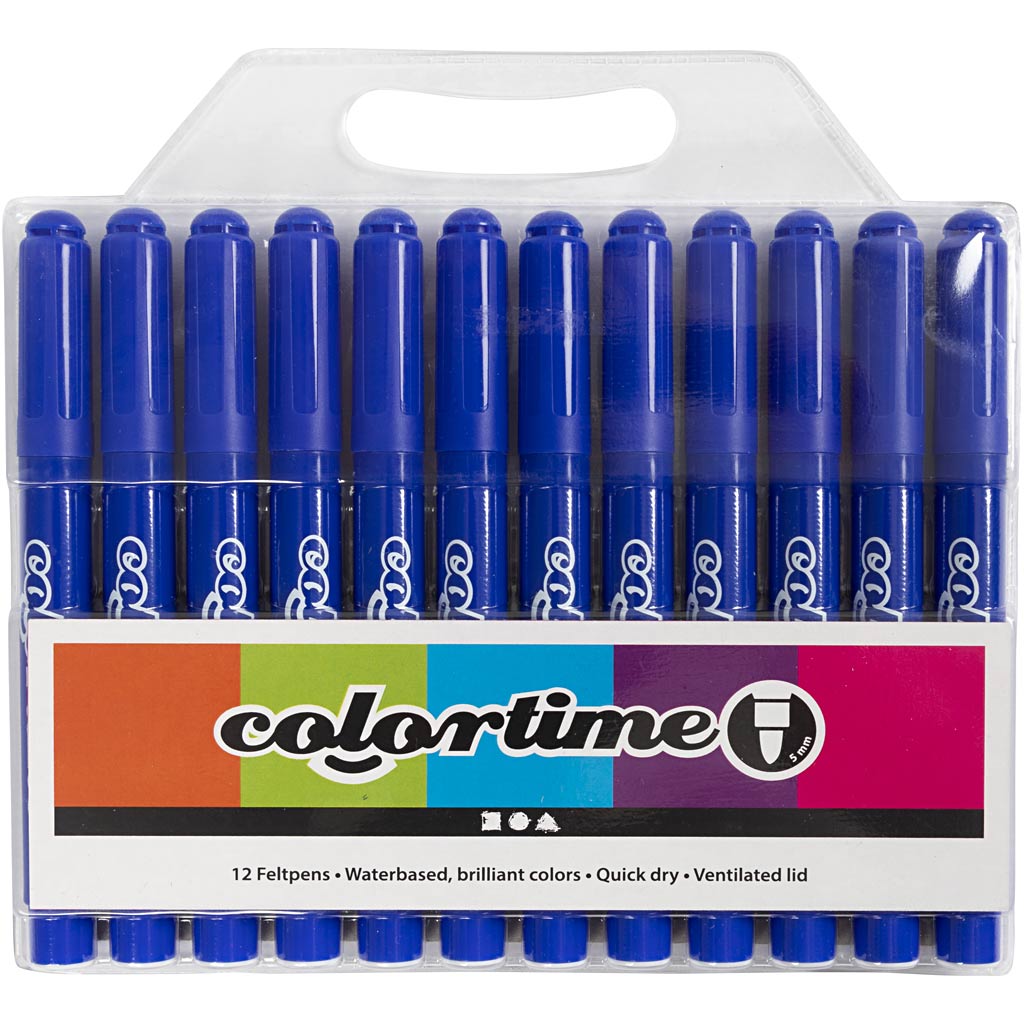 Colortime markerid, joon 5 mm, sinine, 12 tk/ 1 pakk - Image 2