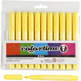 Colortime markerid, joon 5 mm, sidrunikollane, 12 tk/ 1 pakk