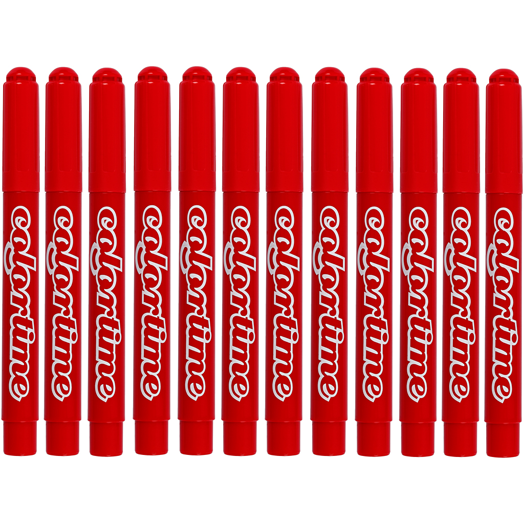 Colortime markerid, joon 5 mm, punane, 12 tk/ 1 pakk - Image 4