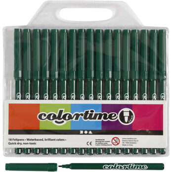 Colortime markerid, joon 2 mm, tumeroheline, 18 tk/ 1 pakk