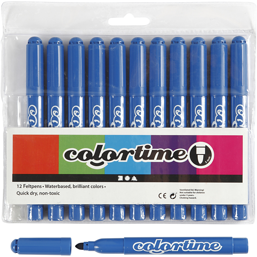 Colortime markerid, joon 5 mm, sinine, 12 tk/ 1 pakk