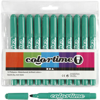 Colortime markerid, joon 5 mm, läbipaistev roheline, 12 tk/ 1 pakk