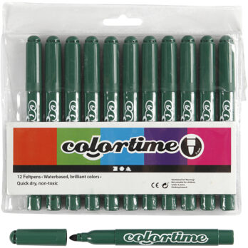 Colortime markerid, joon 5 mm, roheline, 12 tk/ 1 pakk